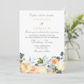 Fleurs de pêche Élégante invitation de mariage (Debout devant)