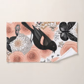 Fleurs de pêche et de charbon de bois, Robin et Pa (Serviette à main)