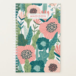 Fleurs de pêche et de rose personnalisées botaniqu