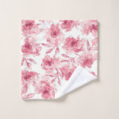 Fleurs de Pêcher Fleuris Aquarelle Peinte Florale  (Gant de toilette)