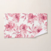 Fleurs de Pêcher Fleuris Aquarelle Peinte Florale  (Serviette à main)