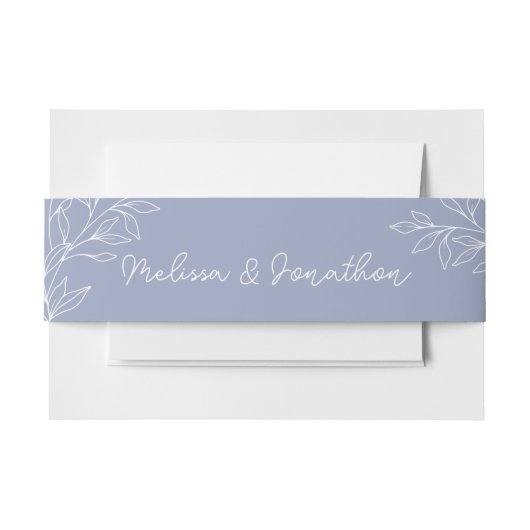 Fleurs de Pervenche Faire-Part de Mariage Bandeau (Devant Example)