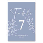 Fleurs de Pervenche Numéro de Table de Mariage Sim (Par défaut)