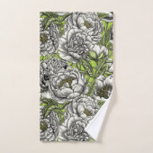 Fleurs de pivoines blanches et moisissures (Serviette à main)