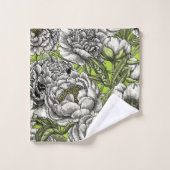 Fleurs de pivoines blanches et moisissures (Gant de toilette)