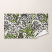 Fleurs de pivoines blanches et moisissures (Serviette à main)