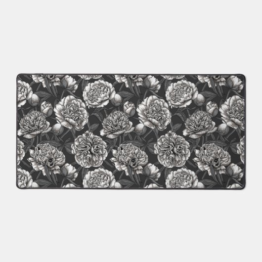 Fleurs de pivoines blanches sur gris foncé (Recto)