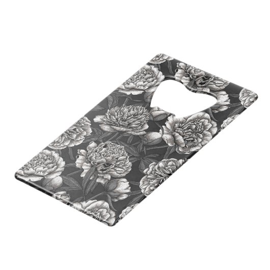 Fleurs de pivoines blanches sur gris foncé (Dos Angle)