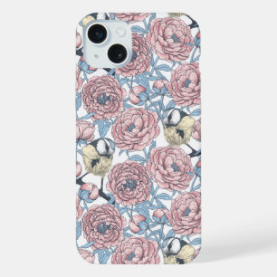 Fleurs de pivoines et oiseaux Coque-Mate coque iph