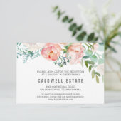 Fleurs de pivoines romantiques Carte de réception  (Debout devant)