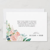 Fleurs de pivoines romantiques | Carte de remercie (Dos)