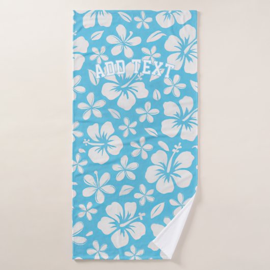 Fleurs de plage bleu tropical (Serviette de bain)