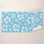 Fleurs de plage bleu tropical (Serviette de bain)