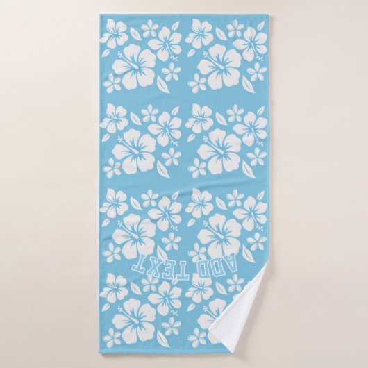 Fleurs de plage bleu tropical (Serviette de bain)