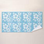 Fleurs de plage bleu tropical (Serviette de bain)