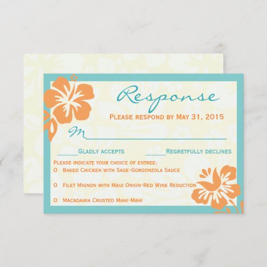 Fleurs de plage RSVP Orange & Turquoise (Devant / Derrière)
