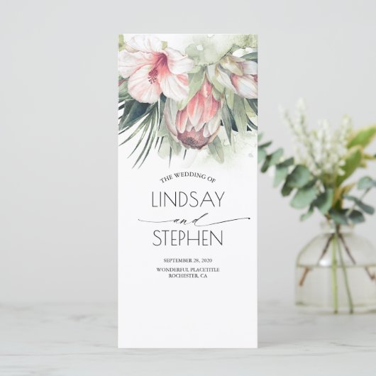 Fleurs de plage tropicales Programmes de mariage (Debout devant)