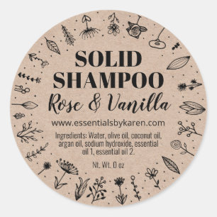 Fleurs de plantes Étiquettes de shampooing solide