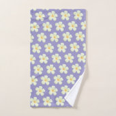 Fleurs de Plumeria blanche élégante sur gris argen (Serviette à main)