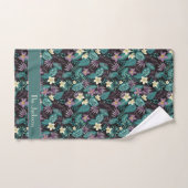 Fleurs de Plumeria Emerald Green Feuilles tropicau (Serviette à main)