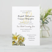 Fleurs de Plumeria Jaune Faire-part de mariage (Debout devant)