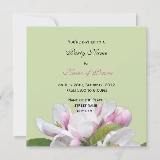 fleurs de pomme toutes invitation (Devant)
