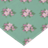 Fleurs de pommier pastel sur nappe verte (Angle)