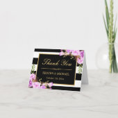 Fleurs de pourpre chic rayures noir et blanc Merci (Devant)