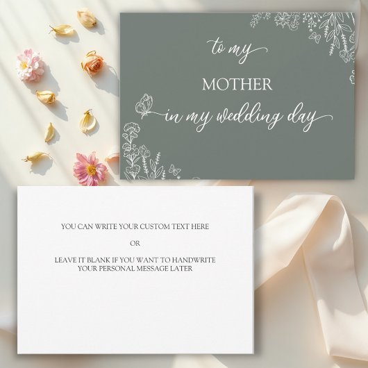 Fleurs de prairie à ma mère Carte de remerciements