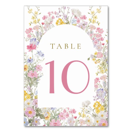 fleurs de prairie aquarelle numéro de table (Par défaut)