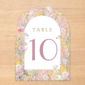 fleurs de prairie aquarelle numéro de table (Recto)
