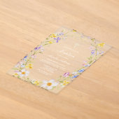 Fleurs de prairie cadre baptême invitation acryliq (Poser)