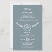 Fleurs de prairie Mariage bleu gris menu Budget (Dos)