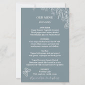 Fleurs de prairie Mariage bleu gris menu Budget (Devant)