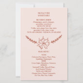 Fleurs de prairie Menu Budget Mariage Rose (Dos)