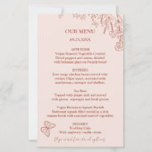 Fleurs de prairie Menu Budget Mariage Rose (Devant)