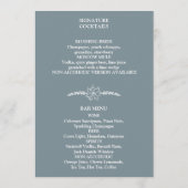 Fleurs de prairie Menu Mariage gris bleu (Dos)