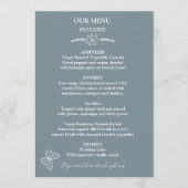Fleurs de prairie Menu Mariage gris bleu (Devant)