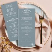 Fleurs de prairie Menu Mariage gris bleu