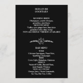 Fleurs de prairie Menu Mariage noir et blanc (Dos)