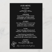 Fleurs de prairie Menu Mariage noir et blanc (Devant)