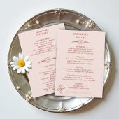 Fleurs de prairie Menu Mariage Rose