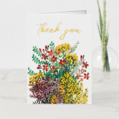 Fleurs de prairie sauvages carte de remerciements (Recto)