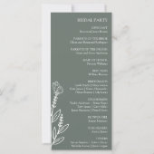Fleurs de prairie Sirocco Programme de mariage ver (Dos)