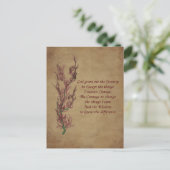 Fleurs de prière de sérénité Carte postale inspira (Debout devant)