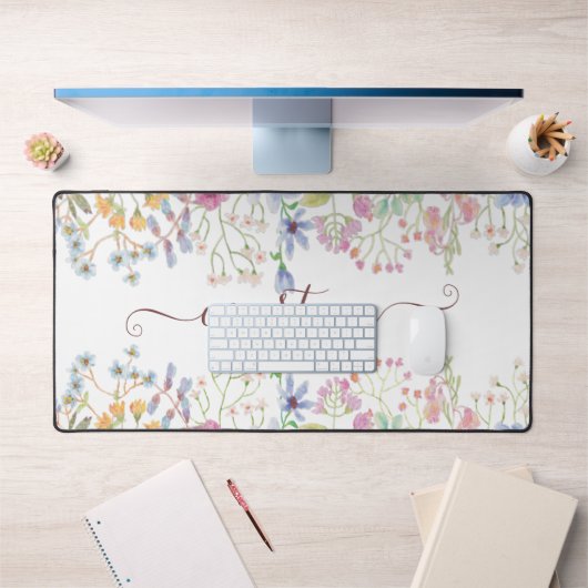 Fleurs de printemps aquarelle personnalisées (Bureau 1)