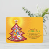 Fleurs de printemps Arbre de Noël Invitation de fê (Debout devant)