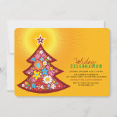 Fleurs de printemps Arbre de Noël Invitation de fê (Devant)