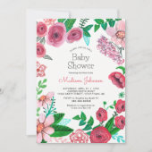 Fleurs de printemps | BABY SHOWER | Invitation (Devant)