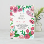 Fleurs de printemps | BABY SHOWER | Invitation (Debout devant)